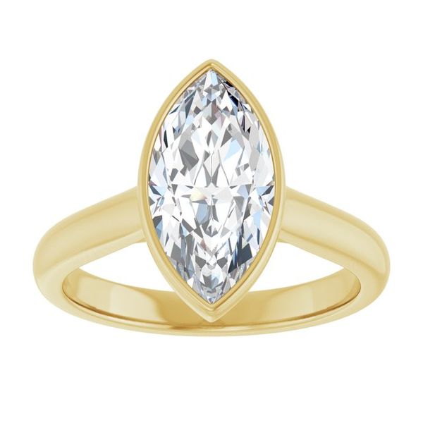Bezel-Set Accented Engagement Ring Image 3 Berilian Jewelers Folsom, CA