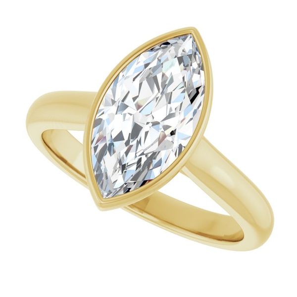 Bezel-Set Accented Engagement Ring Image 5 Berilian Jewelers Folsom, CA