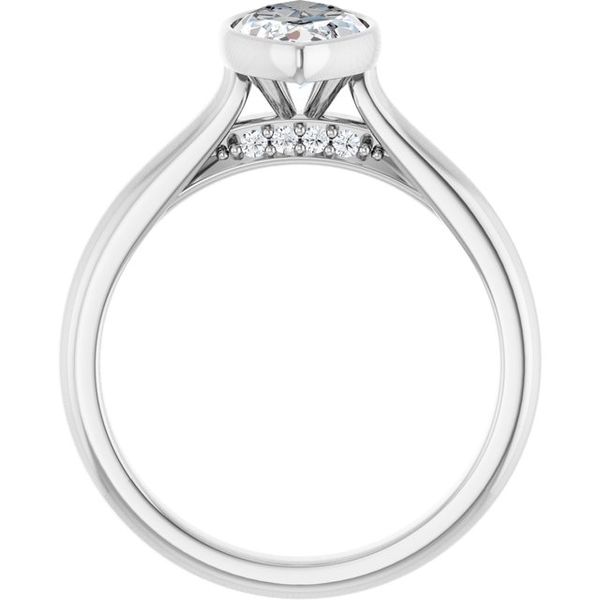 Bezel-Set Accented Engagement Ring Image 2 The Jewelry Source El Segundo, CA