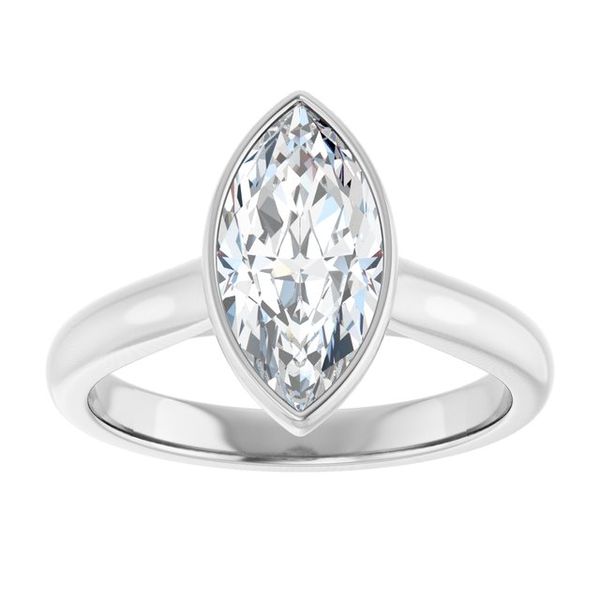 Bezel-Set Accented Engagement Ring Image 3 The Jewelry Source El Segundo, CA