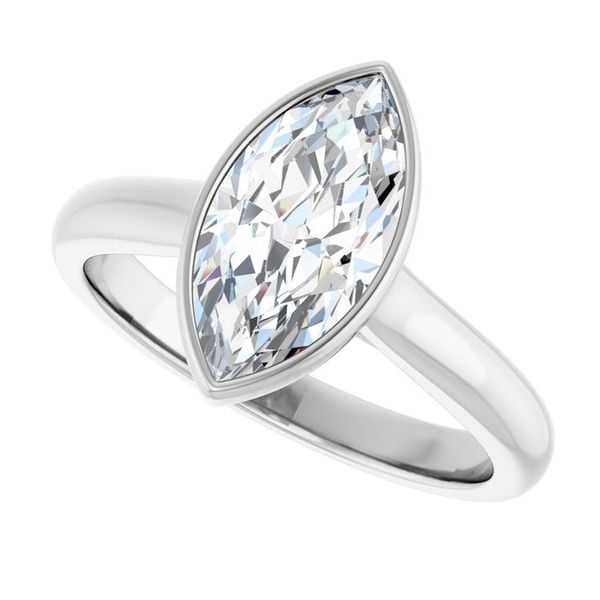 Bezel-Set Accented Engagement Ring Image 5 The Jewelry Source El Segundo, CA