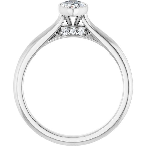 Bezel-Set Accented Engagement Ring Image 2 Jewel Smiths Oklahoma City, OK