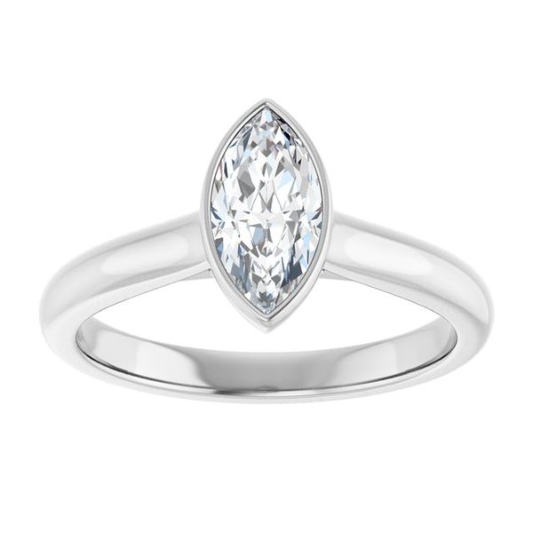 Bezel-Set Accented Engagement Ring Image 3 Jewel Smiths Oklahoma City, OK