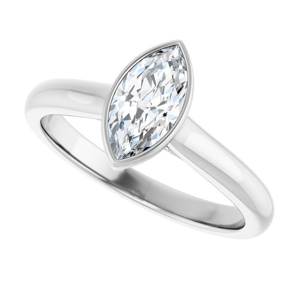 Bezel-Set Accented Engagement Ring Image 5 Jewel Smiths Oklahoma City, OK
