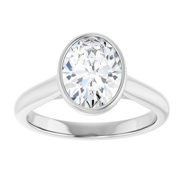 Bezel-Set Accented Engagement Ring Image 3 Von's Jewelry, Inc. Lima, OH