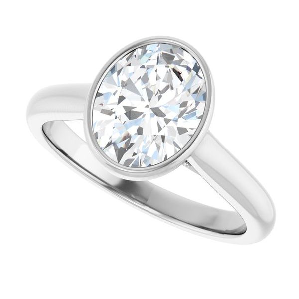 Bezel-Set Accented Engagement Ring Image 5 Von's Jewelry, Inc. Lima, OH