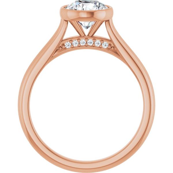 Bezel-Set Accented Engagement Ring Image 2 The Jewelry Source El Segundo, CA