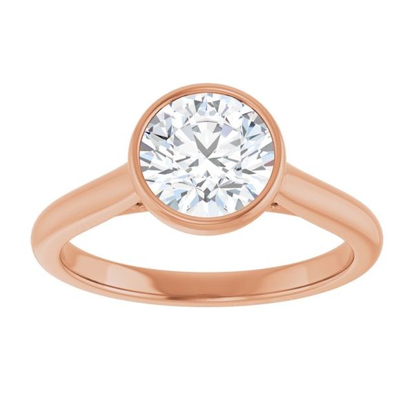 Bezel-Set Accented Engagement Ring Image 3 The Jewelry Source El Segundo, CA
