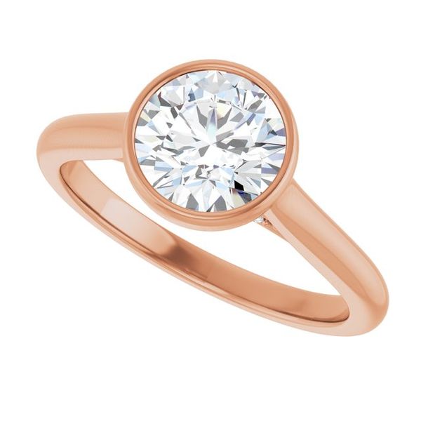 Bezel-Set Accented Engagement Ring Image 5 The Jewelry Source El Segundo, CA