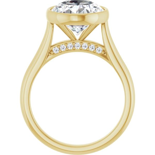 Bezel-Set Accented Engagement Ring Image 2 The Jewelry Source El Segundo, CA