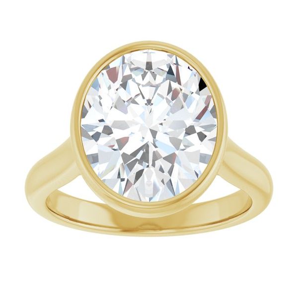 Bezel-Set Accented Engagement Ring Image 3 The Jewelry Source El Segundo, CA