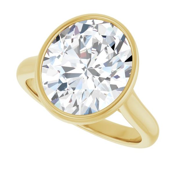 Bezel-Set Accented Engagement Ring Image 5 The Jewelry Source El Segundo, CA
