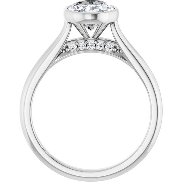 Bezel-Set Accented Engagement Ring Image 2 Von's Jewelry, Inc. Lima, OH