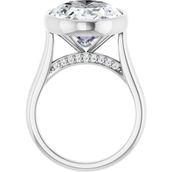 Bezel-Set Accented Engagement Ring Image 2 Adler's Diamonds Saint Louis, MO