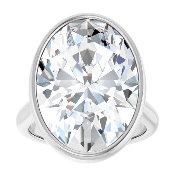 Bezel-Set Accented Engagement Ring Image 3 Adler's Diamonds Saint Louis, MO