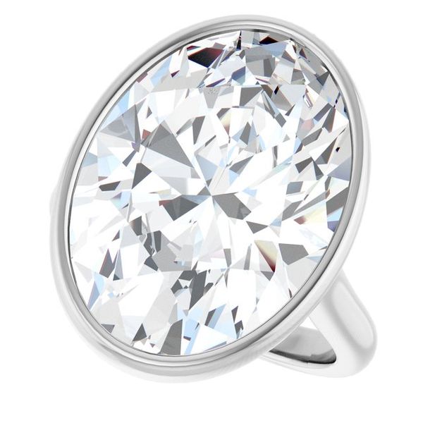 Bezel-Set Accented Engagement Ring Image 5 Adler's Diamonds Saint Louis, MO