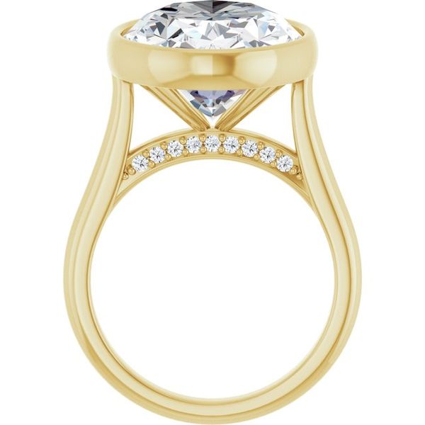Bezel-Set Accented Engagement Ring Image 2 Berilian Jewelers Folsom, CA
