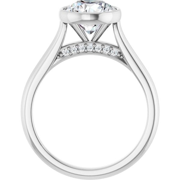 Bezel-Set Accented Engagement Ring Image 2 Golden Grace Jewelers Brookfield, GA