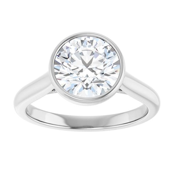 Bezel-Set Accented Engagement Ring Image 3 Golden Grace Jewelers Brookfield, GA