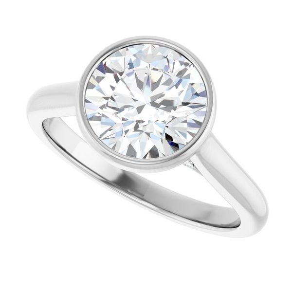 Bezel-Set Accented Engagement Ring Image 5 Golden Grace Jewelers Brookfield, GA