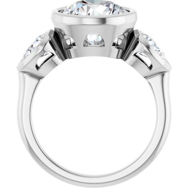 Bezel-Set Three-Stone Engagement Ring Image 2 Waddington Jewelers Bowling Green, OH
