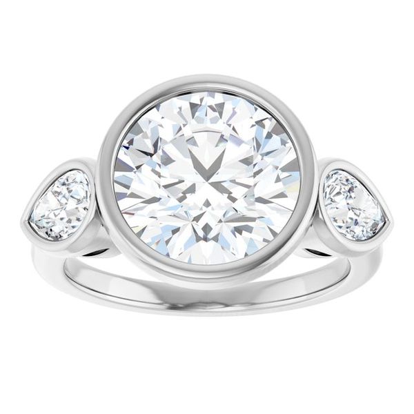 Bezel-Set Three-Stone Engagement Ring Image 3 Waddington Jewelers Bowling Green, OH