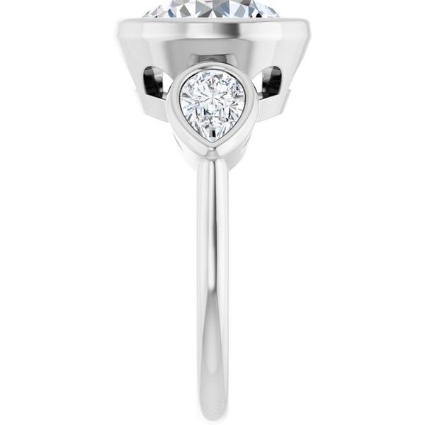 Bezel-Set Three-Stone Engagement Ring Image 4 Waddington Jewelers Bowling Green, OH