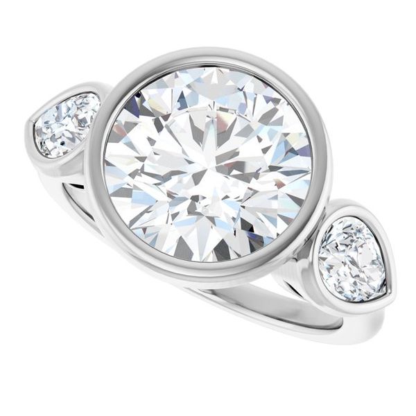 Bezel-Set Three-Stone Engagement Ring Image 5 Waddington Jewelers Bowling Green, OH