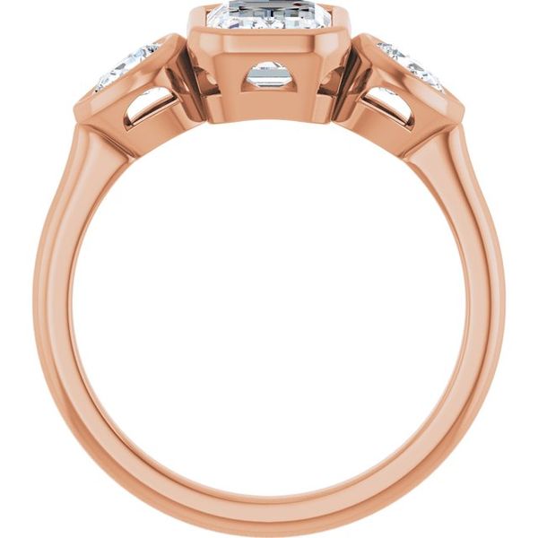 Bezel-Set Three-Stone Engagement Ring Image 2 Colonial Jewelers of Easton Easton, MD