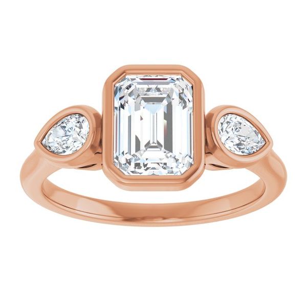 Bezel-Set Three-Stone Engagement Ring Image 3 Colonial Jewelers of Easton Easton, MD