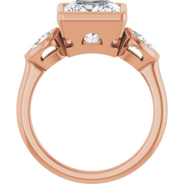 Bezel-Set Three-Stone Engagement Ring Image 2 Waddington Jewelers Bowling Green, OH