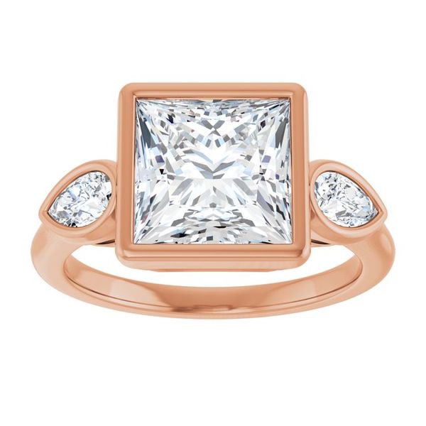 Bezel-Set Three-Stone Engagement Ring Image 3 Waddington Jewelers Bowling Green, OH