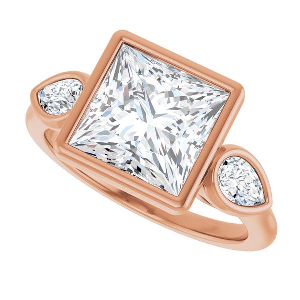 Bezel-Set Three-Stone Engagement Ring Image 5 Waddington Jewelers Bowling Green, OH