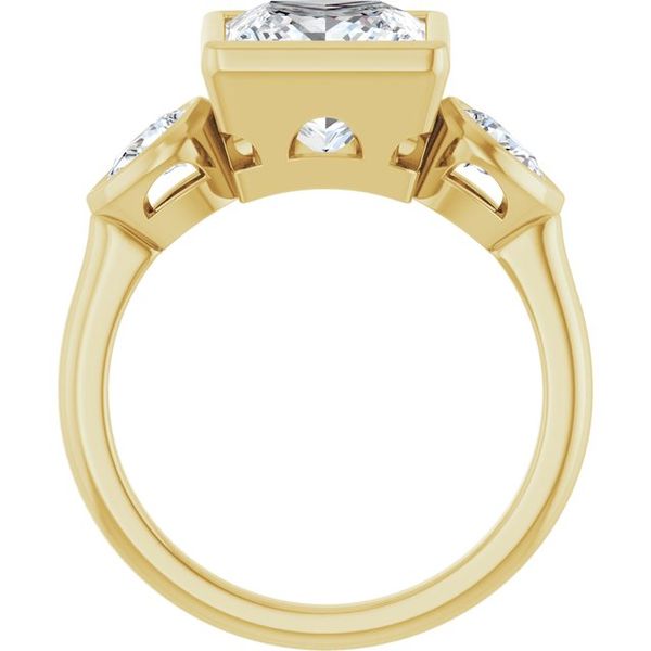 Bezel-Set Three-Stone Engagement Ring Image 2 Blocher Jewelers Ellwood City, PA