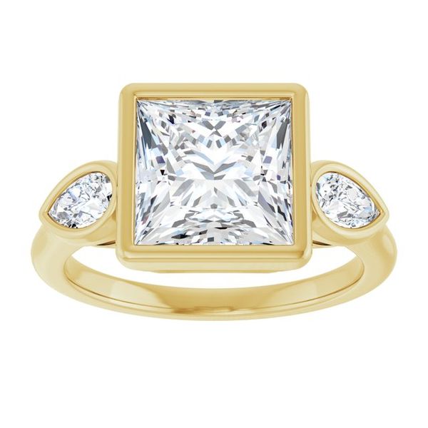 Bezel-Set Three-Stone Engagement Ring Image 3 Blocher Jewelers Ellwood City, PA