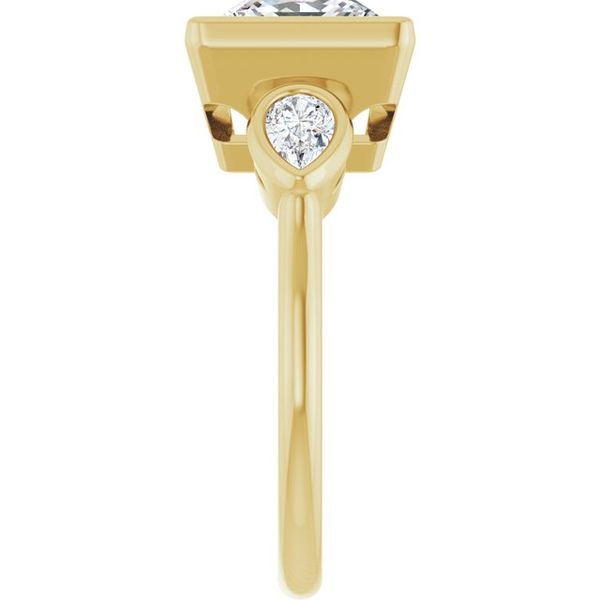 Bezel-Set Three-Stone Engagement Ring Image 4 Blocher Jewelers Ellwood City, PA