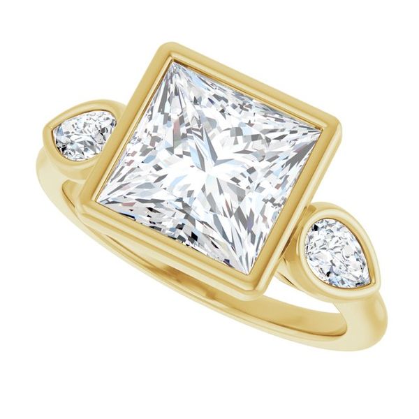Bezel-Set Three-Stone Engagement Ring Image 5 Blocher Jewelers Ellwood City, PA