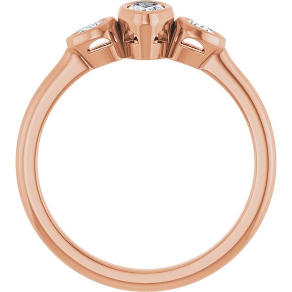 Bezel-Set Three-Stone Engagement Ring Image 2 Waddington Jewelers Bowling Green, OH