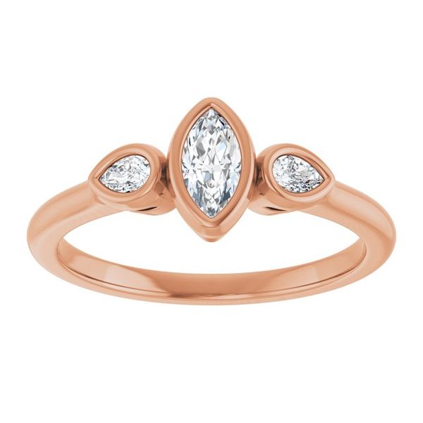 Bezel-Set Three-Stone Engagement Ring Image 3 Waddington Jewelers Bowling Green, OH
