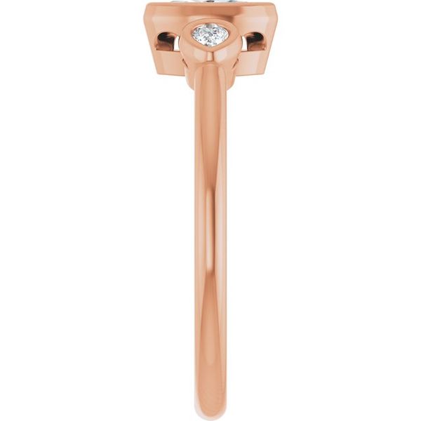 Bezel-Set Three-Stone Engagement Ring Image 4 Waddington Jewelers Bowling Green, OH