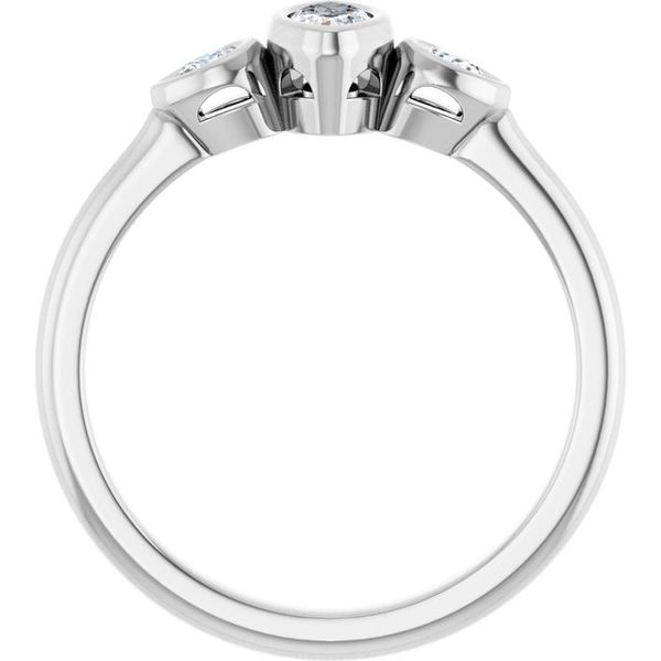 Bezel-Set Three-Stone Engagement Ring Image 2 Waddington Jewelers Bowling Green, OH