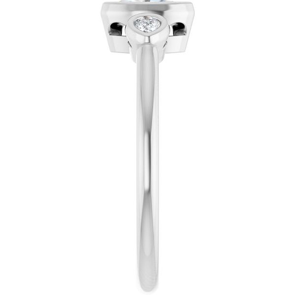 Bezel-Set Three-Stone Engagement Ring Image 4 Waddington Jewelers Bowling Green, OH