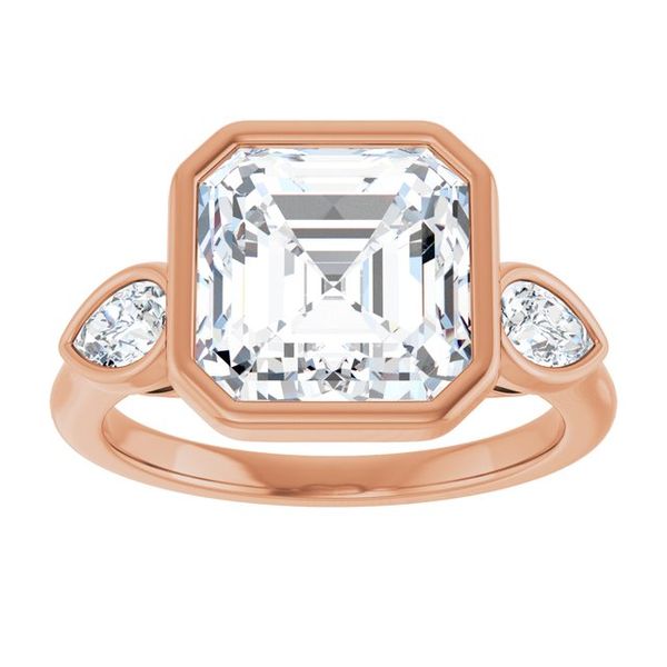 Bezel-Set Three-Stone Engagement Ring Image 3 Colonial Jewelers of Easton Easton, MD