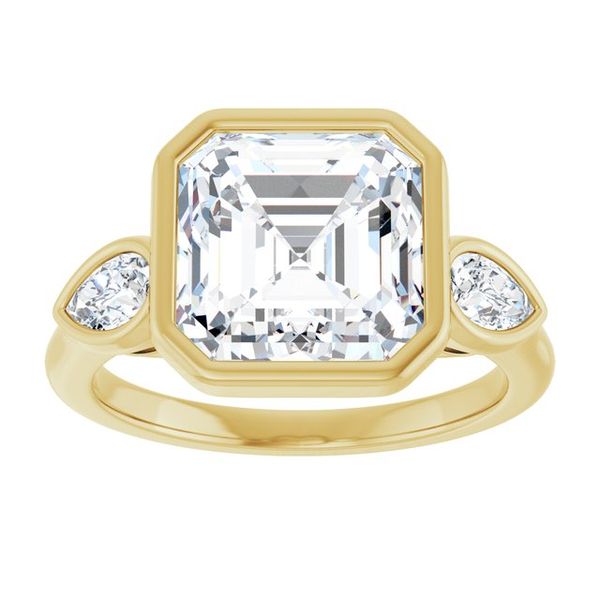 Bezel-Set Three-Stone Engagement Ring Image 3 Waddington Jewelers Bowling Green, OH