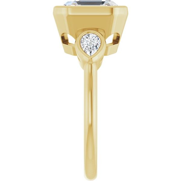 Bezel-Set Three-Stone Engagement Ring Image 4 Waddington Jewelers Bowling Green, OH