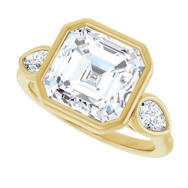 Bezel-Set Three-Stone Engagement Ring Image 5 Waddington Jewelers Bowling Green, OH