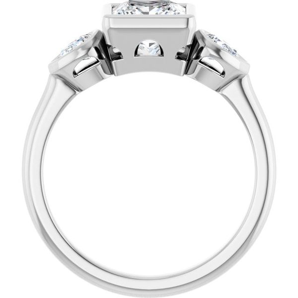 Bezel-Set Three-Stone Engagement Ring Image 2 Colonial Jewelers of Easton Easton, MD