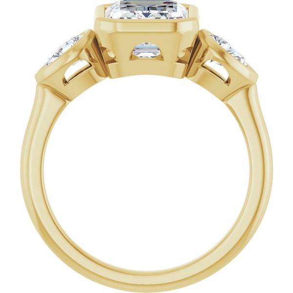 Bezel-Set Three-Stone Engagement Ring Image 2 Waddington Jewelers Bowling Green, OH