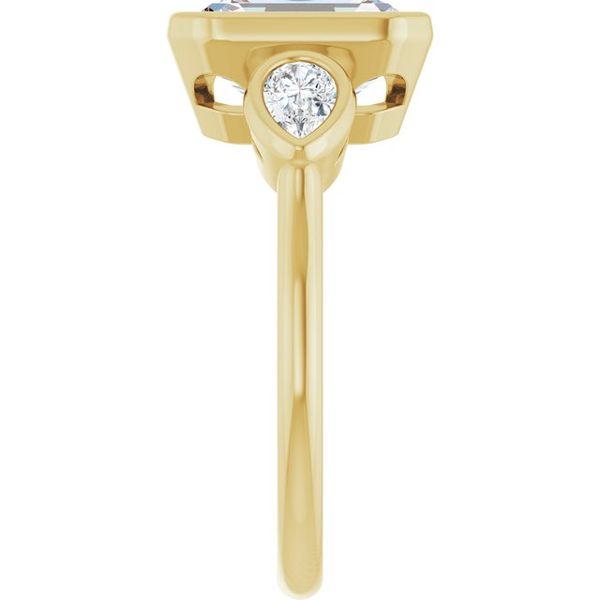 Bezel-Set Three-Stone Engagement Ring Image 4 Waddington Jewelers Bowling Green, OH
