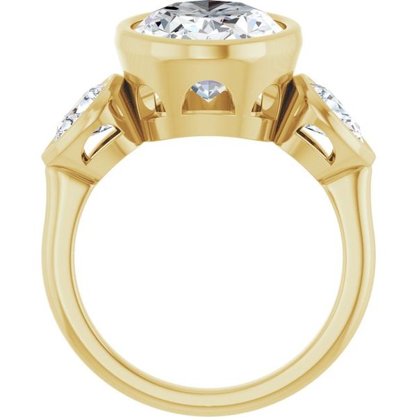 Bezel-Set Three-Stone Engagement Ring Image 2 Blue Water Jewelers Saint Augustine, FL